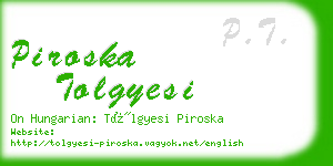piroska tolgyesi business card